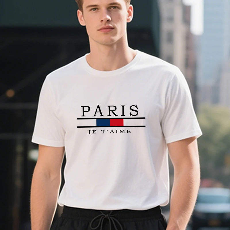 100% Cotton Mens T-shirt Daily Casual Jogging Short Sleeve Hot Sales Printing Tees Sport Simple Versatile Summer Comfort T-shirt