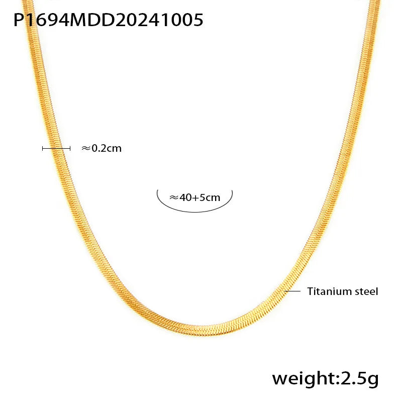 Women's Necklace Natural Stone Handmade Bead Double-layer Layered Collarbone Chain Stainless Steel Jewelry