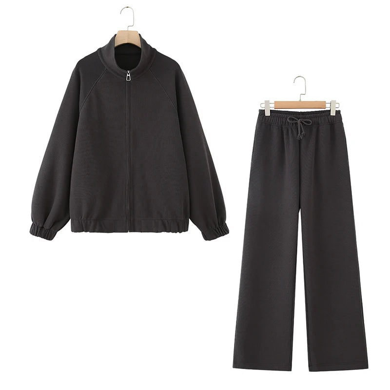 Pants Sets Autumn Women's 2025 New Fashion Loose Elegant Women's Sets Chic Casual Street Youth Elastic Waist Pants 2-piece Set