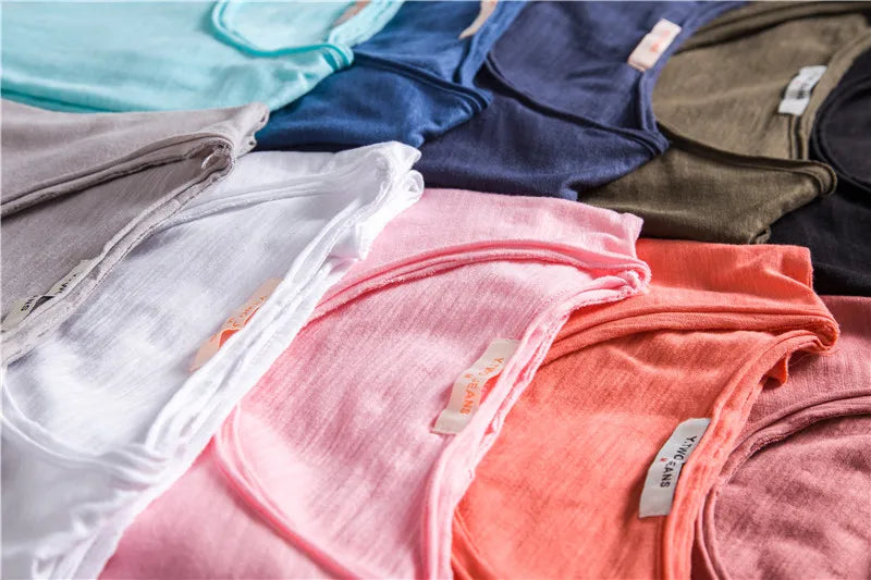 100% Cotton Men T-shirt V-neck Fashion Design Slim Fit Soild T-shirts Male Tops Tees Short Sleeve T Shirt O-neck for Men