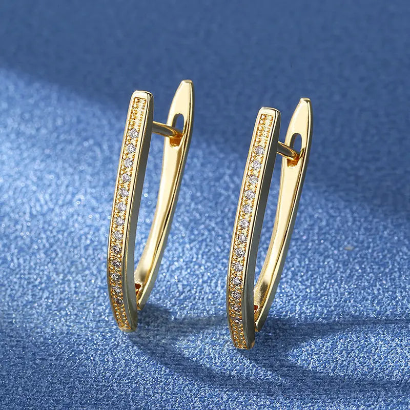 925 Sterling Silver Zircon Stud Earrings For Women High Quality Luxury Bridal Wedding Silver 925 Jewelry