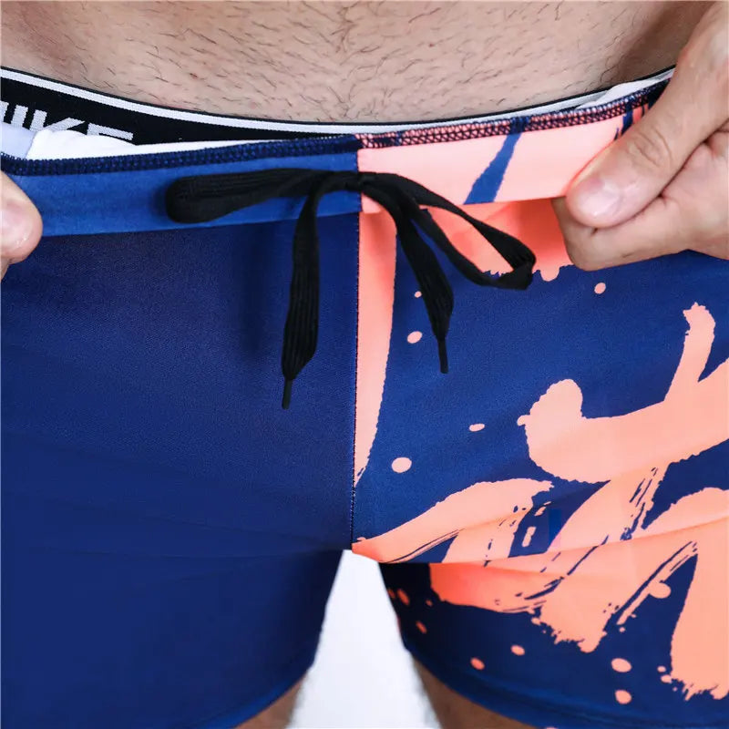 Men's Fashion Bathing Pants, 3-4-Quarter Swimsuit, Waterproof Swimwear