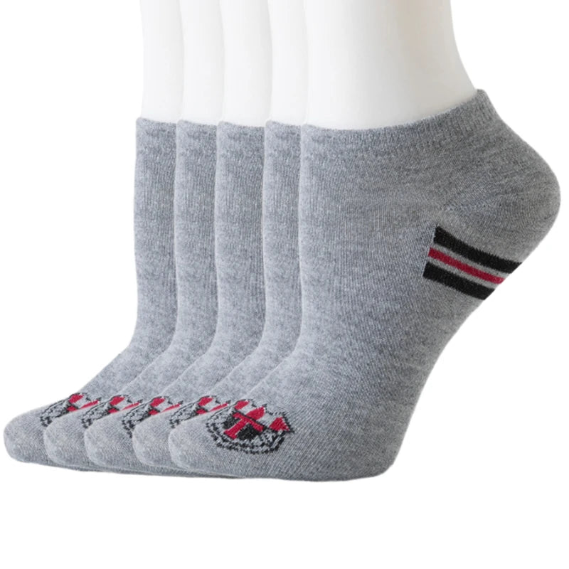5/8 Pairs of MEN'S AND WOMEN'S Black Cotton Business Mid Length Soft and Warm Autumn/winter Solid Color Casual Socks