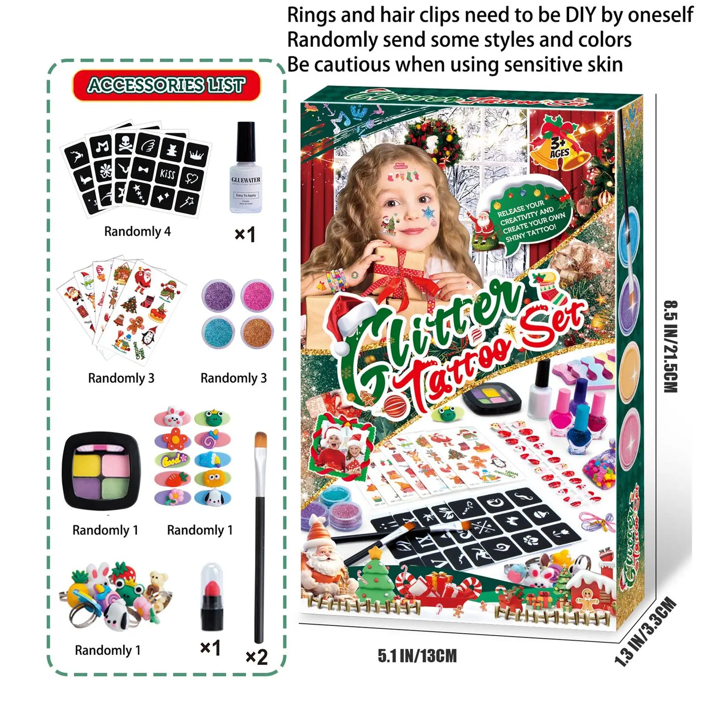 Christmas Diy Makeup And Armor Set For Children, Cosmetics, Beads, Hairpins, Necklaces, Jewelry, Cartoon Toys, Gifts