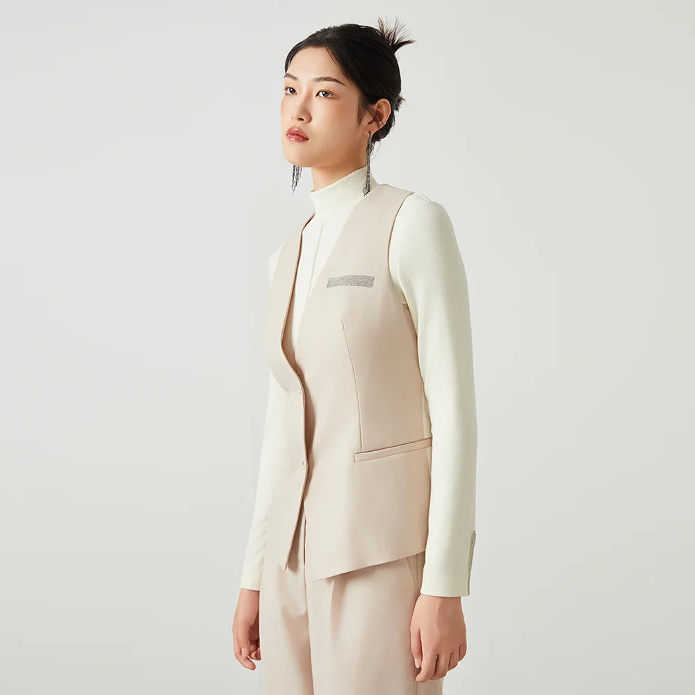 K2548W Luxury women's autumn suits vest wool office business wear formal Laidies woolen clothes