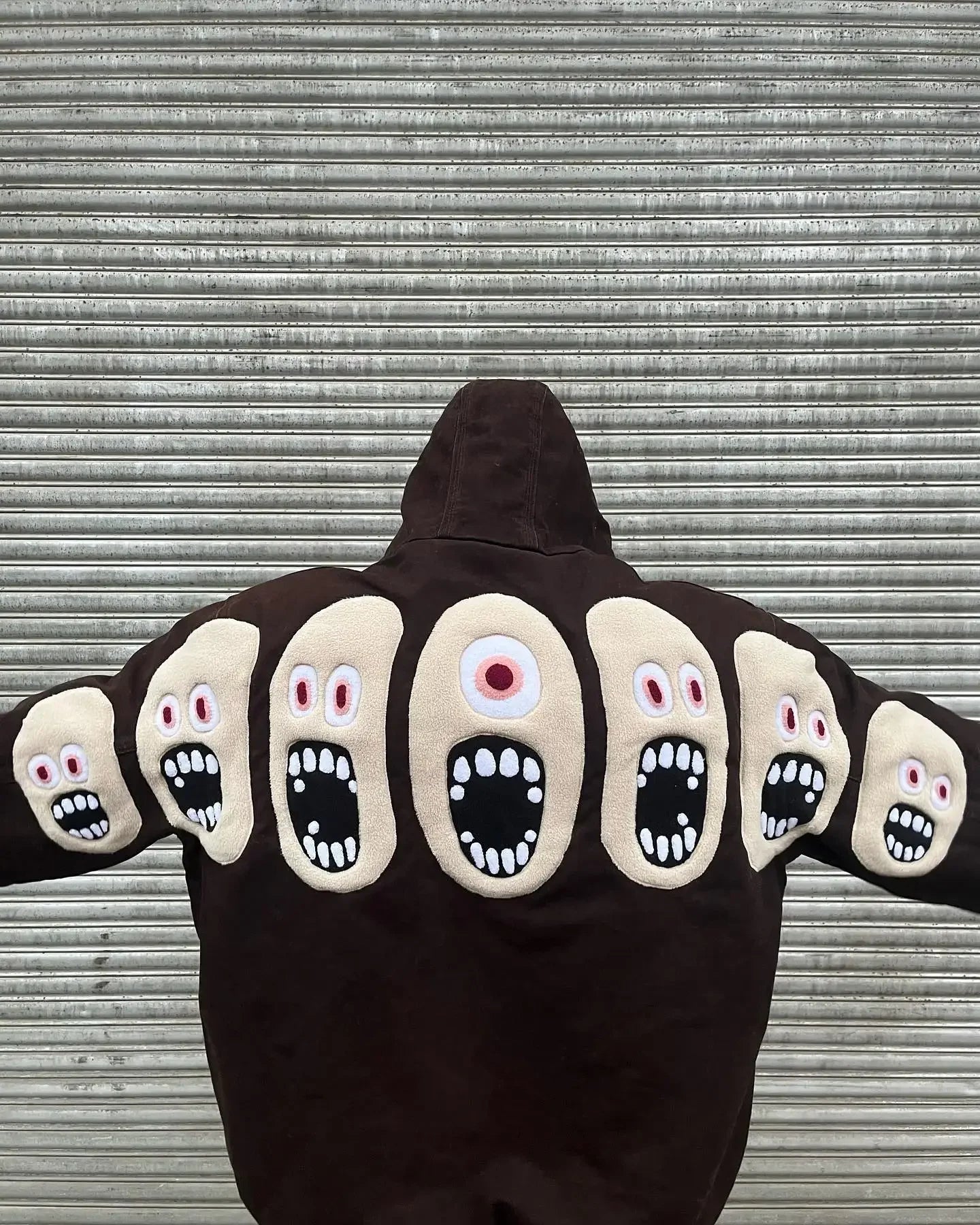 Y2k Hip Hop Funny Personality Pattern Embroidery Hoodie Oversized Loose Cartoon Knit Hoodies Men Street Sweatshirt Pullover