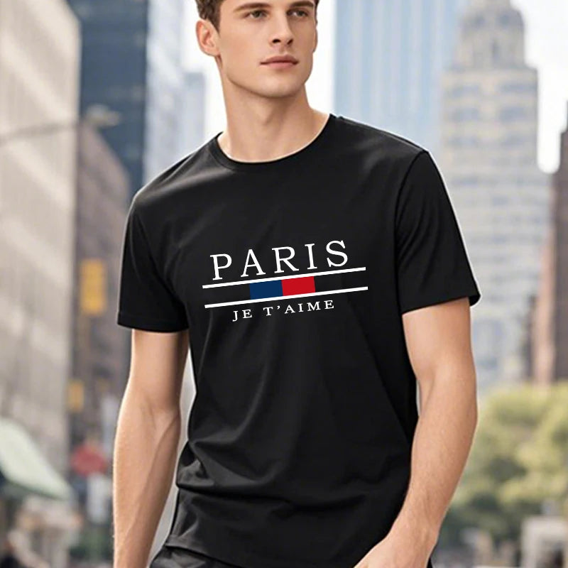 100% Cotton Mens T-shirt Daily Casual Jogging Short Sleeve Hot Sales Printing Tees Sport Simple Versatile Summer Comfort T-shirt