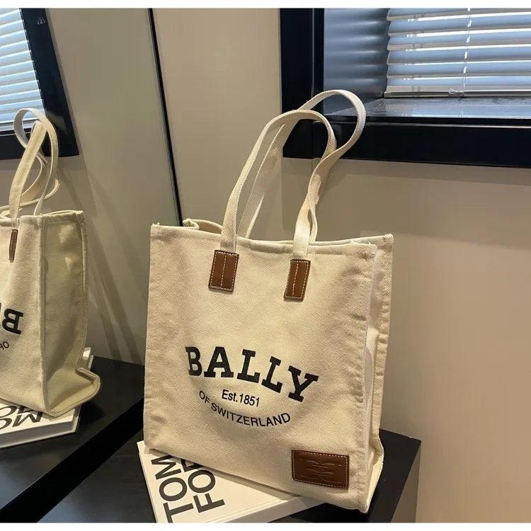 2025 New Canvas Tote Bag for Women Large Capacity Casual Shoulder Bag Simple Commute Shopping Bag High Quality