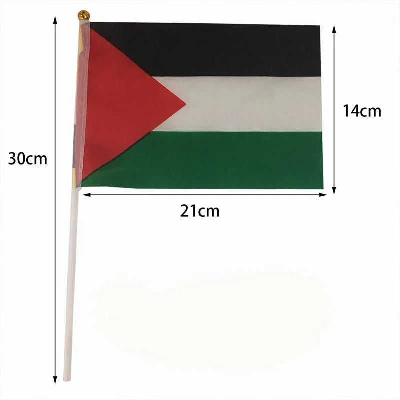 10 Pcs/lot Palestine Hand Waving Flags 14x21cm Palestine Flag Wholesale