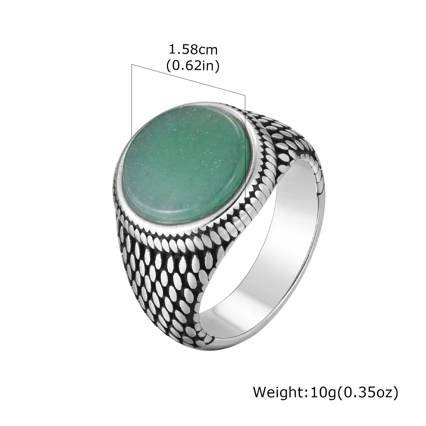 Geometric Turquoise Tiger Eyes Natural Stone Ring for Men, Chunky Stainless Steel Signet Rings, Fashion Punk Finger Jewelry Gift