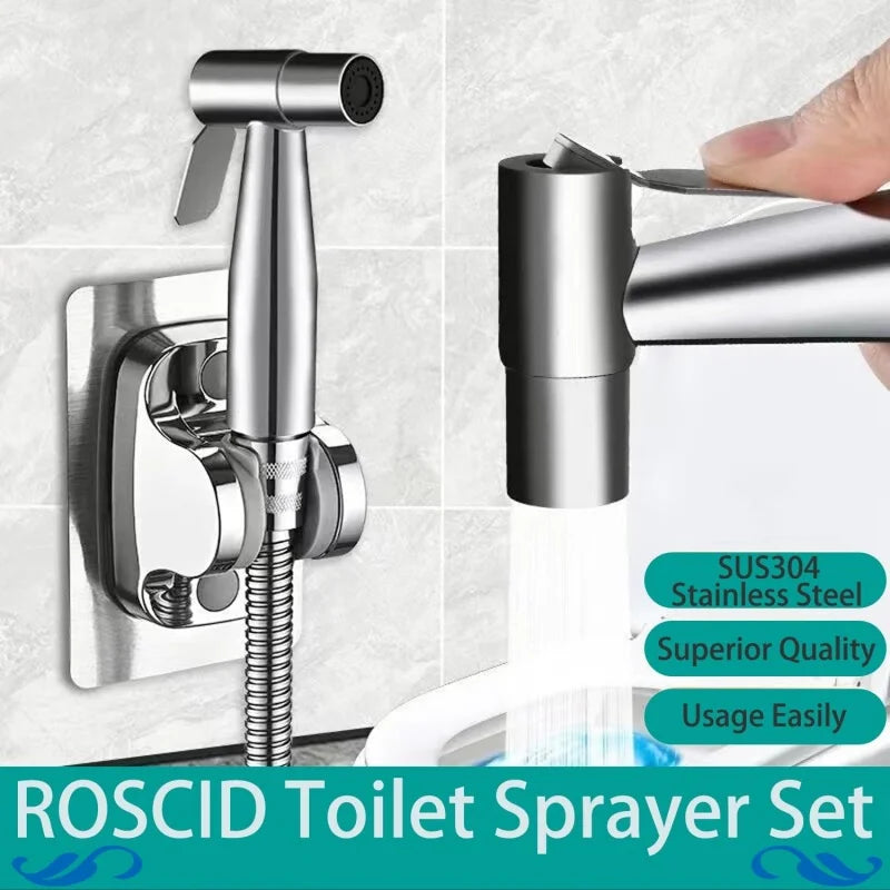 Bidet sprayer kit with 1.5m hose and holder, with 3-way faucet diverter G1/2 M22-24, for cleaning and personal hygiene