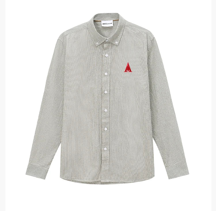 100% pure cotton heart A shirt men's solid color long sleeved high-quality brand AMI AMORING shirt men's spring casual shirt