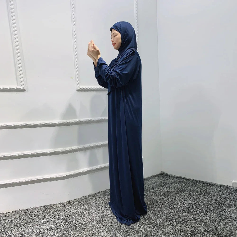 Eid Hooded Muslim Women Hijab Dress Prayer Garment Jilbab Abaya Long Khimar Full Cover Ramadan Gown Abayas Islamic Clothes Niqab