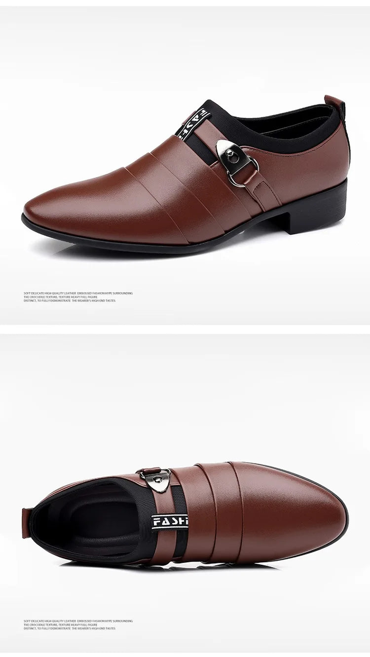 Men Dress Shoes Slip on Formal Suit Wedding Shoes for Male Wedding Office Work Shoes Slip on Loafers Elegant Man Dress Shoes