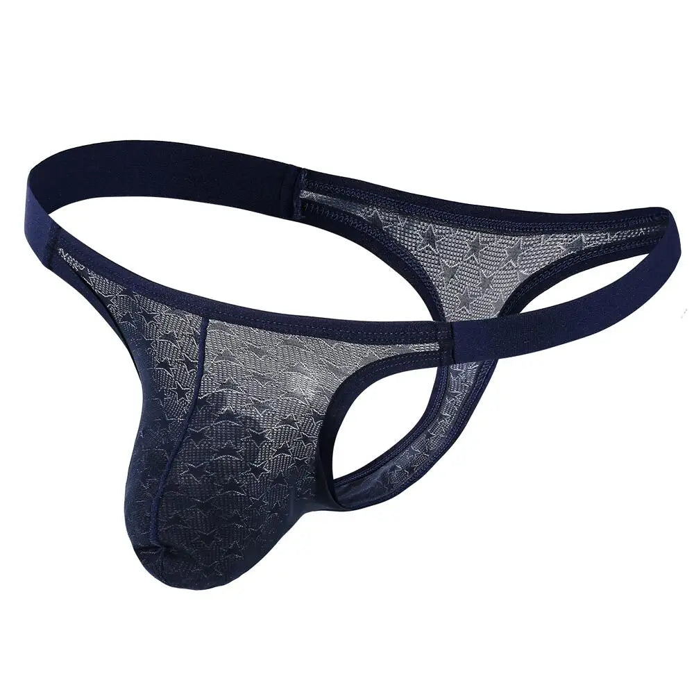 Men Thongs Sexy Underwear T-Back Underpants Breathable Ice Silk Briefs Big U convex Pouch Thongs G-String Male Lingerie Panties