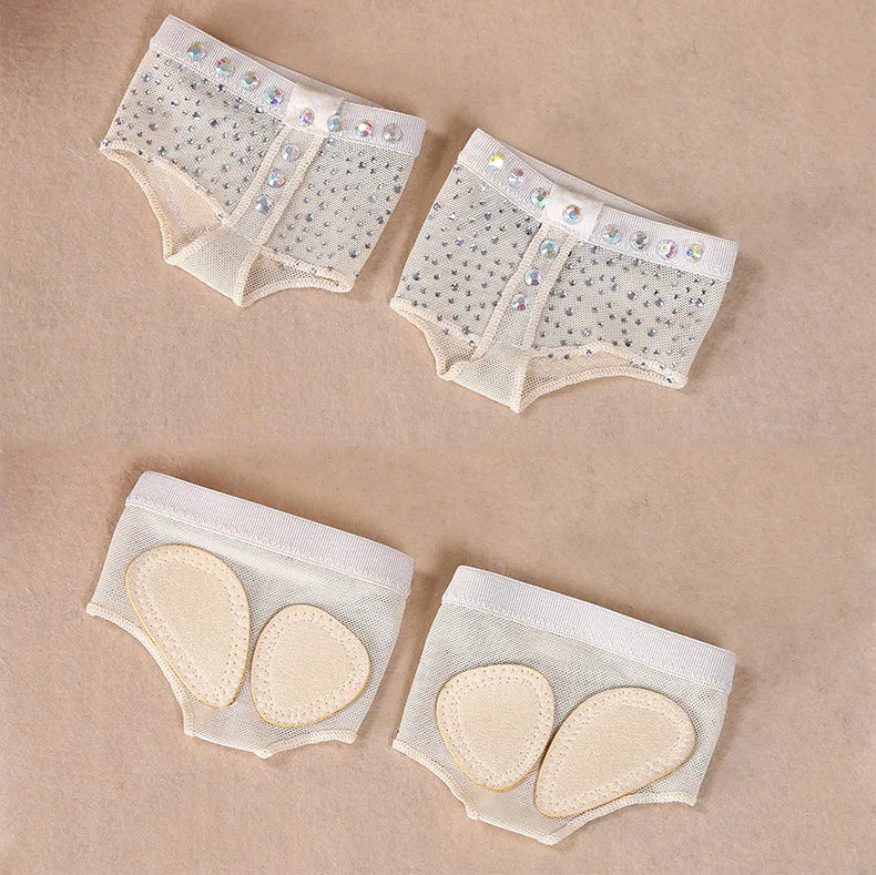 Professional Belly Ballet Dance Foot Thong ToePad Practice Shoes Metatarsal Forefoot Half Lyrical Protection Rhinestone Footwear