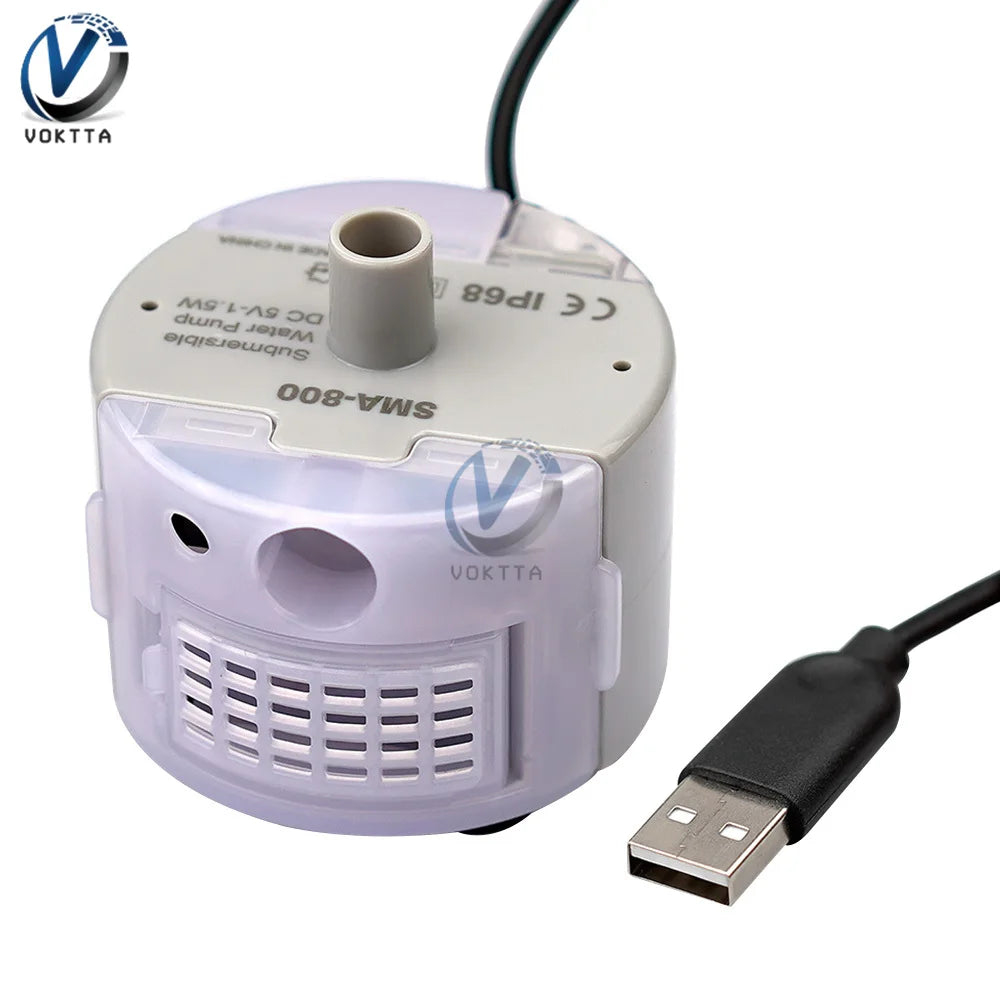 DC5V/1A USB Water Pump DIY Water Dispenser Fountain Filter LED Replacement Pump Stainless Steel Water Fountain Pump Filter