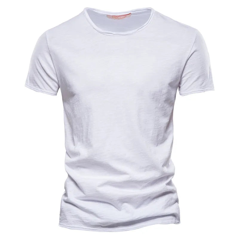 100% Cotton Men T-shirt V-neck Fashion Design Slim Fit Soild T-shirts Male Tops Tees Short Sleeve T Shirt O-neck for Men