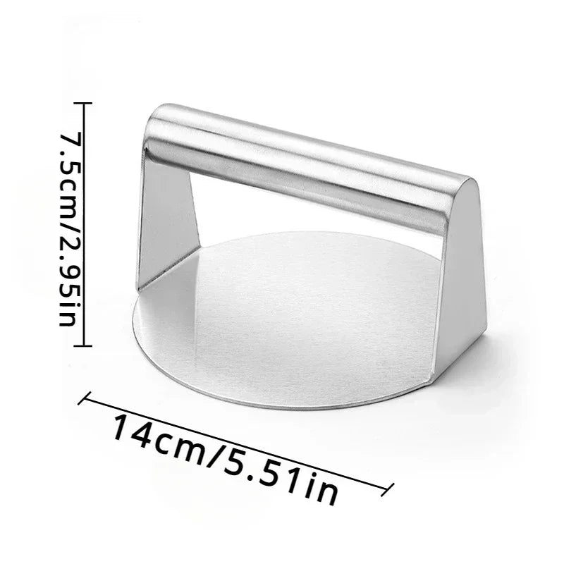Stainless Steel Smash Burger Press Hamburger Patties Meat Masher Circular Meat Press Mold for Deli Meats Kitchen Accessories