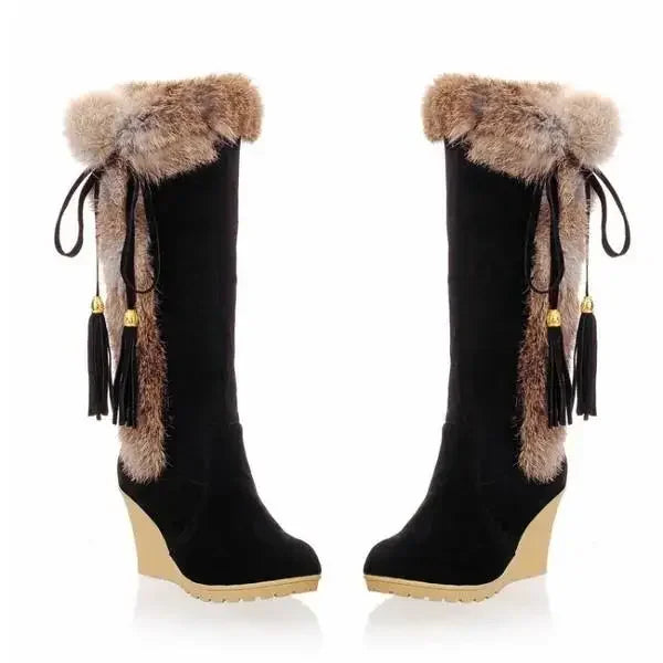 2024 New Wedge Long Women Boots Australia Women's Shoes Platform Plush Winter Footwear Ladies Booties Thigh High Heels High Sexy