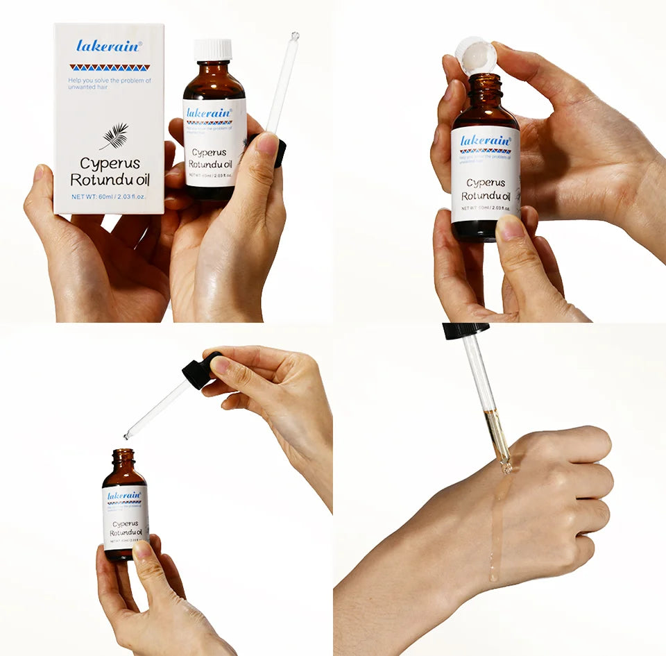 Inhibit Hair Growth 60ml Cyperus Rotundus Oil Nourish the Skin Ingredients are Safe Wide Scope of Application Solve Hair Dense