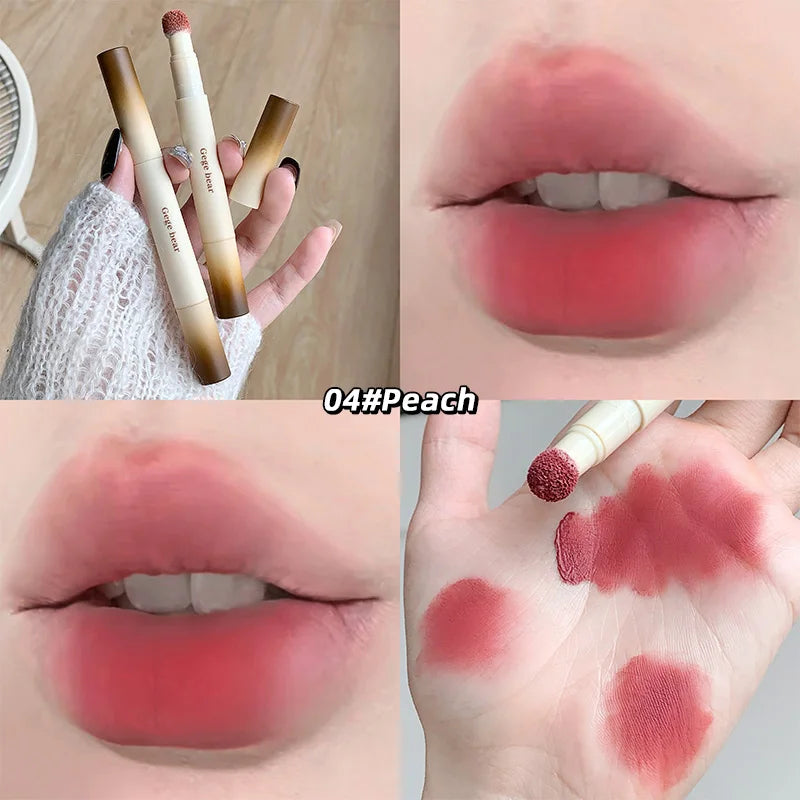 Gege Bear Velvet Matte Lip Powder Cream — Soft Velvet Finish, Natural-Looking and Skin-Tone Enhancing, Long-Lasting,