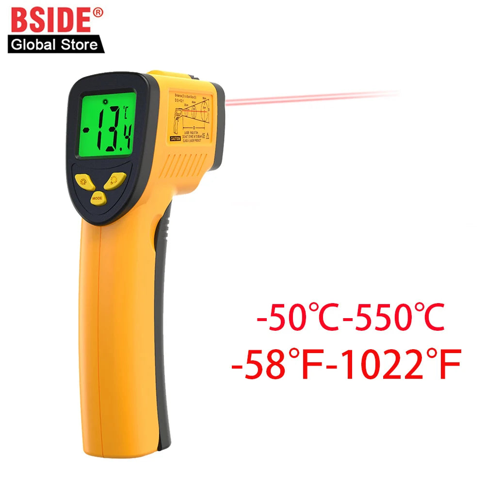 BSIDE H3 Infrared Thermometer Gun -50~1400°C Handheld Digital Laser Industrial Non Contact Temperature Measuring Tester Tools
