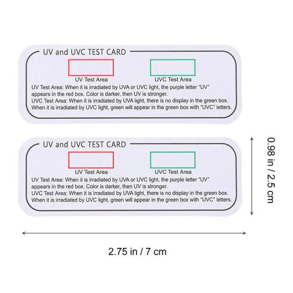 5 Pcs UVA UVC Test Cards White Light Ultra-violet Test Cards Light Wavelength Indicator Cards UV Intensity Tester Accessories