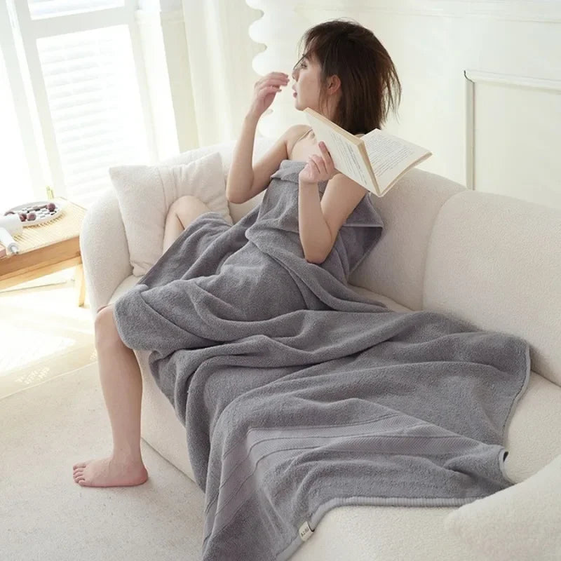 Cotton bath towel shawl towel, sofa blanket, blanket, enlarged 90X180 thickened encrypted terry, pure cotton wrapping bath towel
