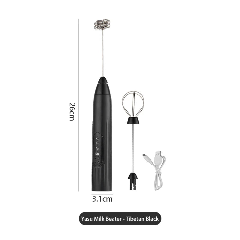 BINCOO Electric Milk Foamer Blender Stainless Steel Handheld Milk Frother Wireless Coffee Whisk Mixer Egg Beater Kitchen Tools