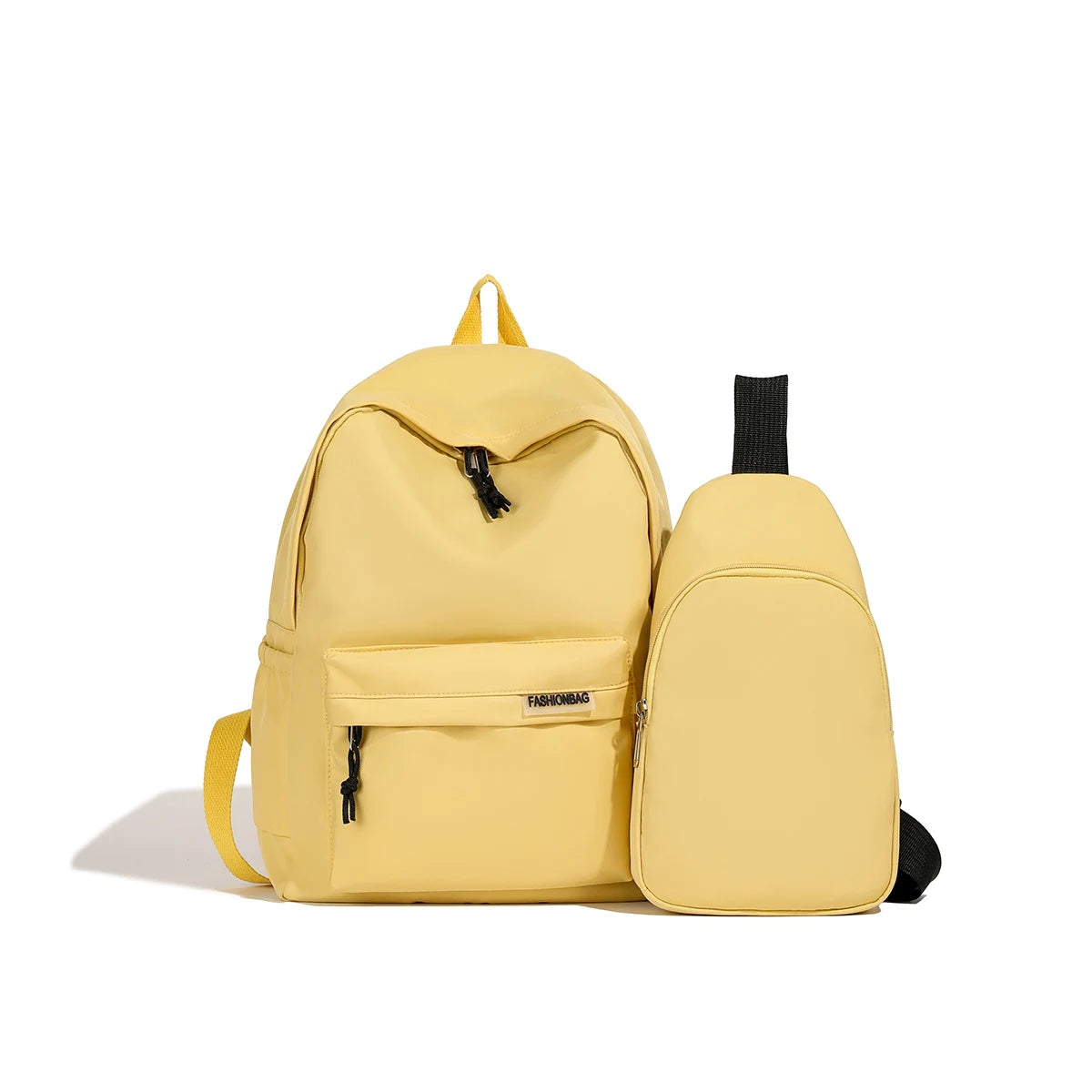 2pcs Bagset back to school Nylon Women Backpack Female Travel Bag Solid Color Large Capacity School Season Casual Schoolbag