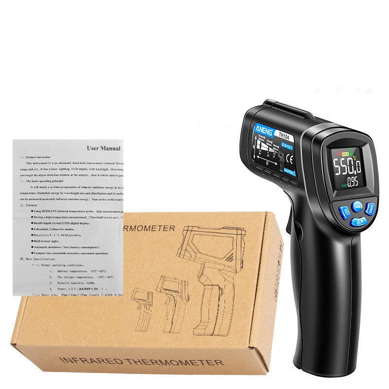 Infrared Thermometer Handheld Laser Temperature Meter Industrial High Precision Temperature Measuring Gun Meter Pyrometer Tool