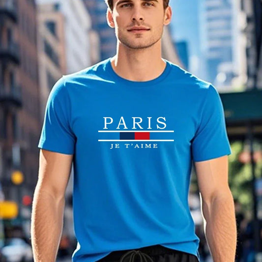 100% Cotton Mens T-shirt Daily Casual Jogging Short Sleeve Hot Sales Printing Tees Sport Simple Versatile Summer Comfort T-shirt