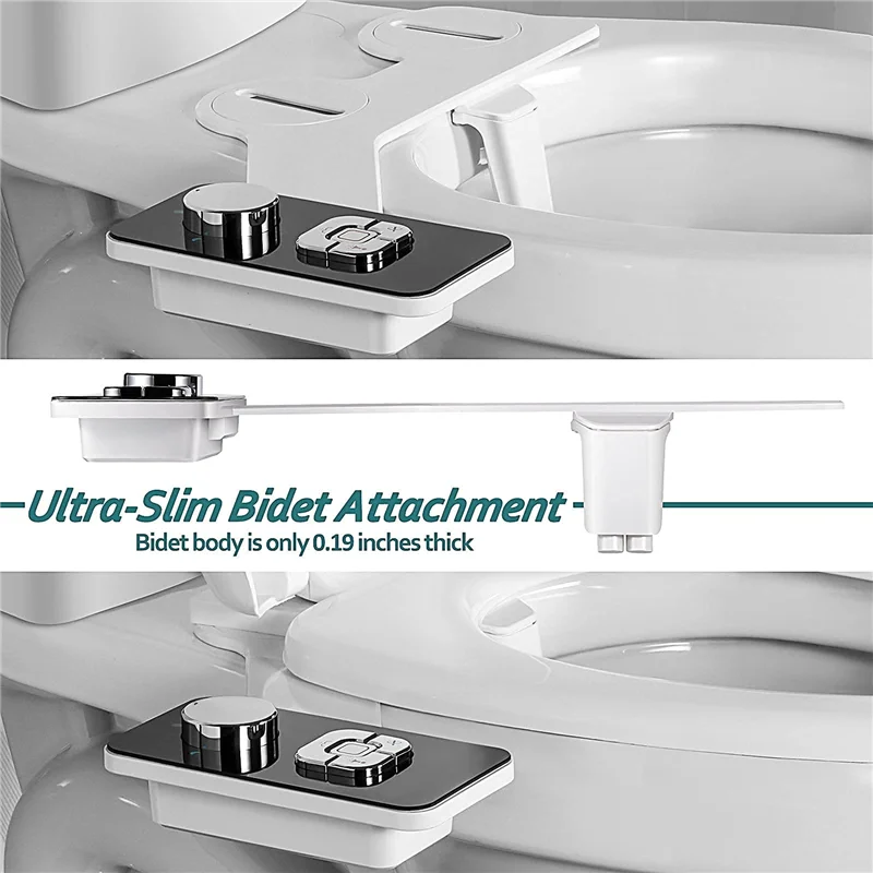 Bidet Attachment Non-Electric Bidet Toilet Seat Sprayer With Pressure Controls Dual Nozzles For Frontal Rear Wash B