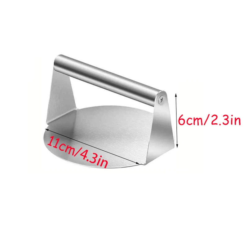 Stainless Steel Smash Burger Press Hamburger Patties Meat Masher Circular Meat Press Mold for Deli Meats Kitchen Accessories