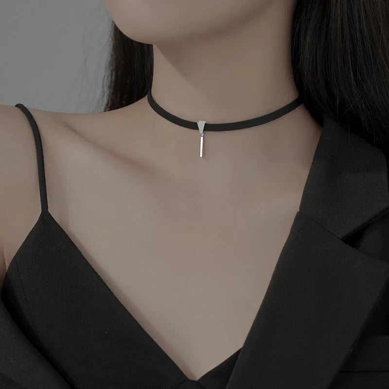 White Lace Necklace Verstile Long Ribbon Layered Clavicle Chain Choker for Girls Daily Wear Neck Decoration Jewelry