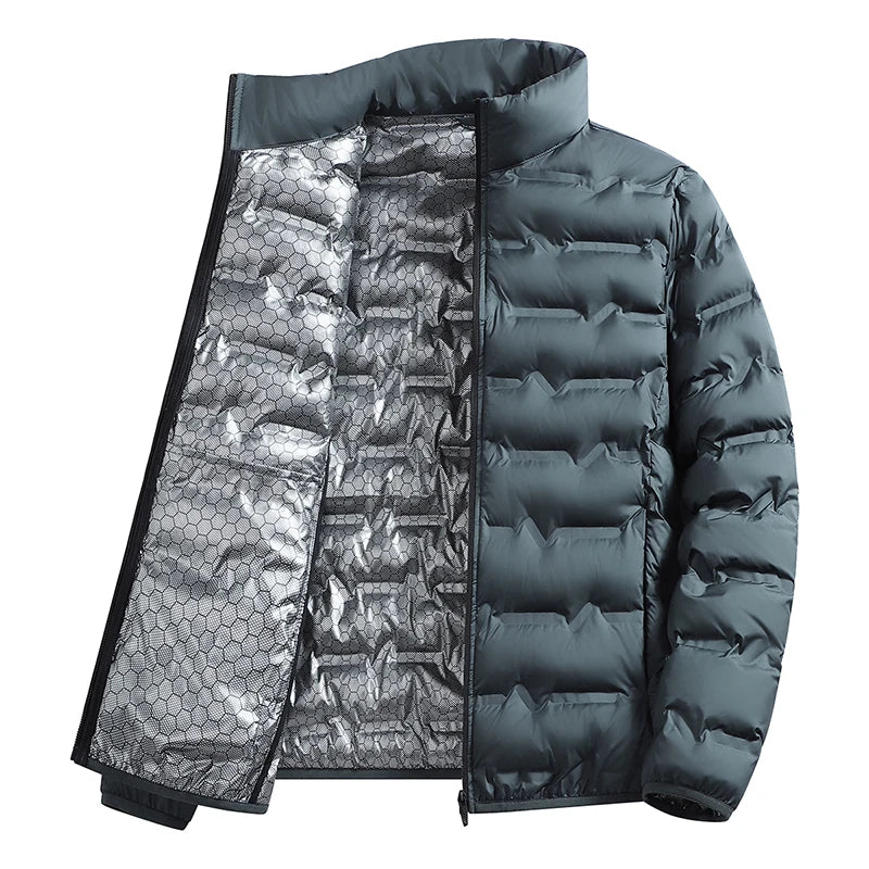 CHUJIEMen's autumn and winter graphene material warm and casual lightweight cotton jacket men's coat