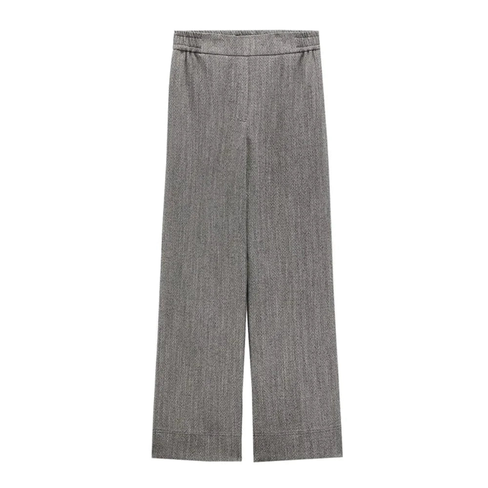 women's clothing 2025 autumn and winter new herringbone twill loose suit jacket casual trousers two-piece suit