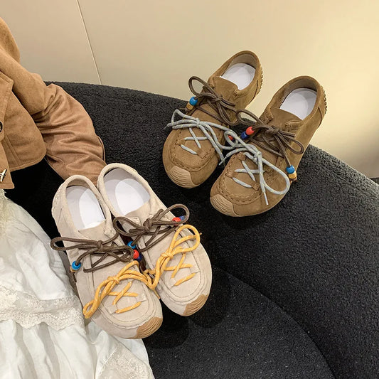 #1 2025 Trending: Women's Suede Flats | Chic & Comfy Training Sneakers | Vintage Versatile Spring/Autumn Shoes