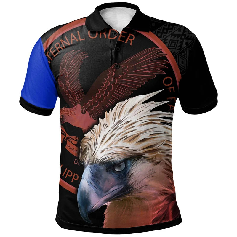 Vintage 3D Philippines Tribal Polynesian Patterns Print Polo Shirt Proud To Be Philippines Graphic Polo Shirts For Men Polo Tops