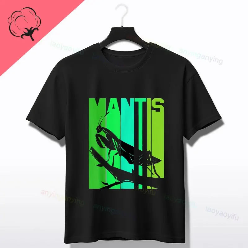 Praying Mantis Insects Bug Love Praying Mantis- Retro T-Shirt 100% Cotton Short Sleeve O-neck Tee Humor Style Design Casual Wear
