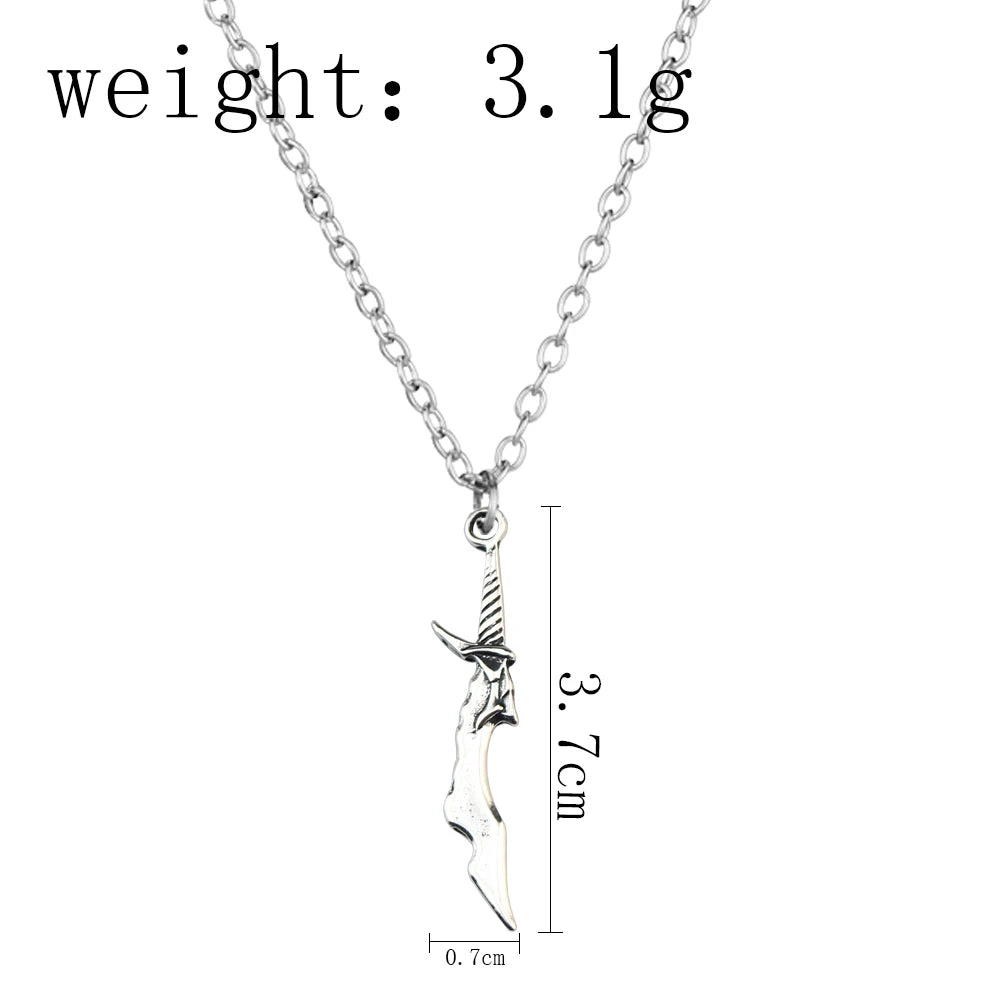 Anime Solo and Leveling Series Necklace Exquisite Fashion Short Blade Model Cosplay Pendant Necklace Trendy Jewelry Presents 