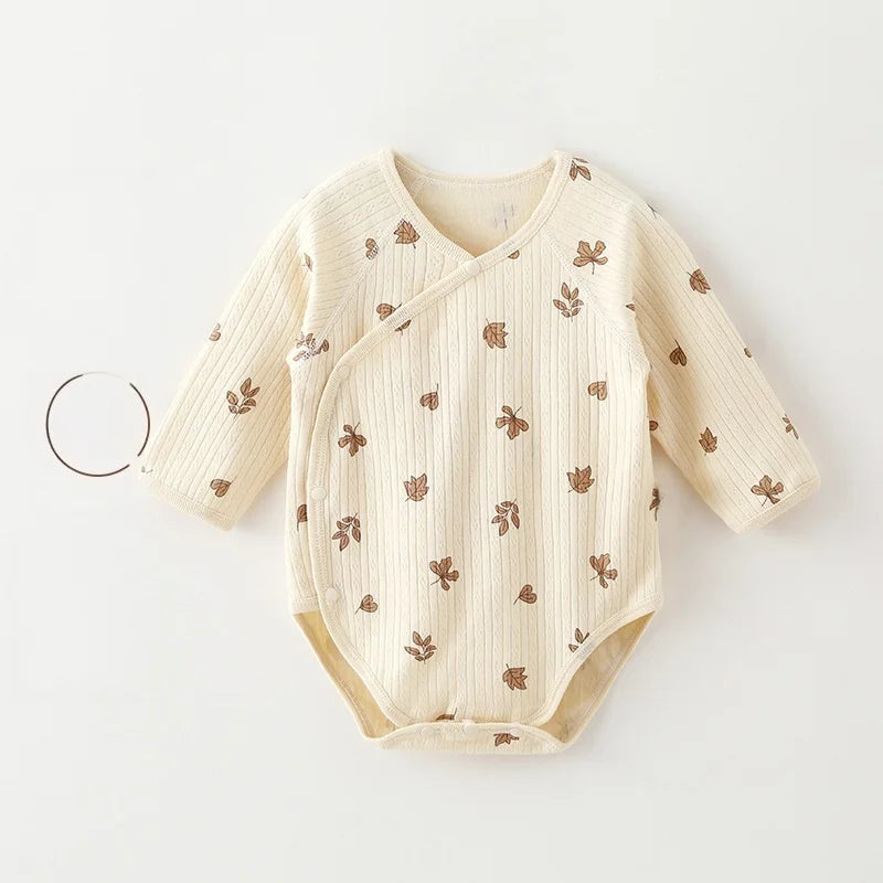 Newborn Infant Girls Clothes Cotton Double Layered Belly Guard Triangle Romper 0-2Y Baby Clothes Boy Comfy Daily Bodysuit
