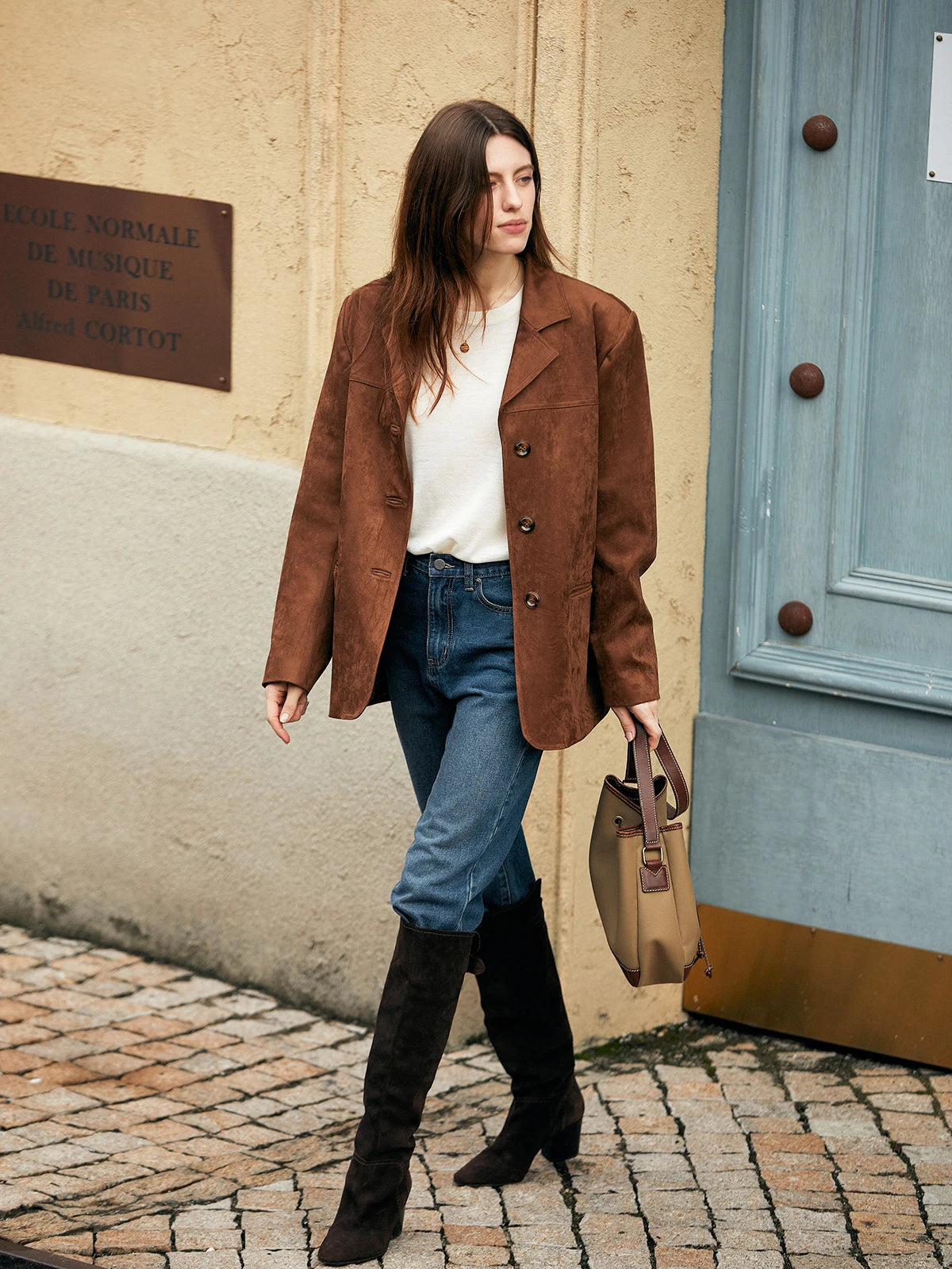 100% Lambskin Leather Jacket Women 2025 Fall Retro Brown/Coffee Imported Suede Kid Leather Blazer Coat Femme Casual Loose Jacket