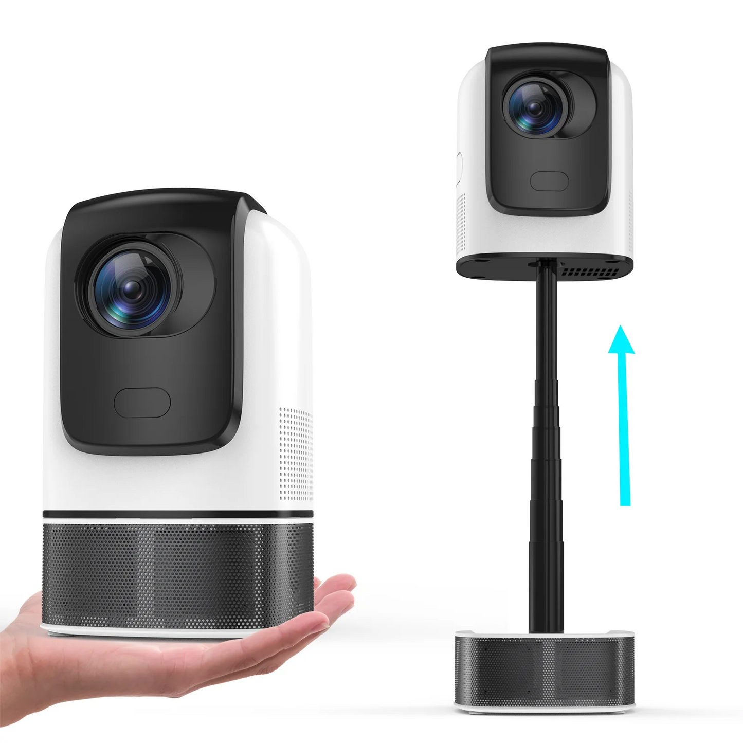 Projector Android Native 1080p Support 4K with Built in Stand with WiFi and Bluetooth , for Home Theater Support HDMI