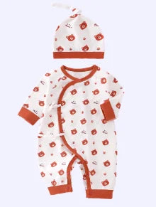 Baby Clothes Spring Autumn Pure Cotton Newborn Onesie Romper Long Sleeve Bodysuit with Hat