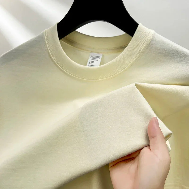 Summer 100% Pure Cotton Men's Short Sleeve Round Neck Fashionable Style Half Sleeved Top Breathable T Shirt Short Sleeve