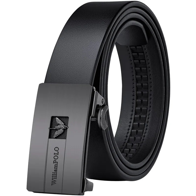 Genuine leather men's business belt with automatic buckle, high-end belt, fashionable and personalized belt