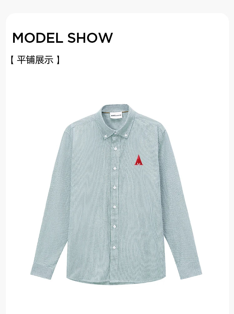 100% pure cotton heart A shirt men's solid color long sleeved high-quality brand AMI AMORING shirt men's spring casual shirt
