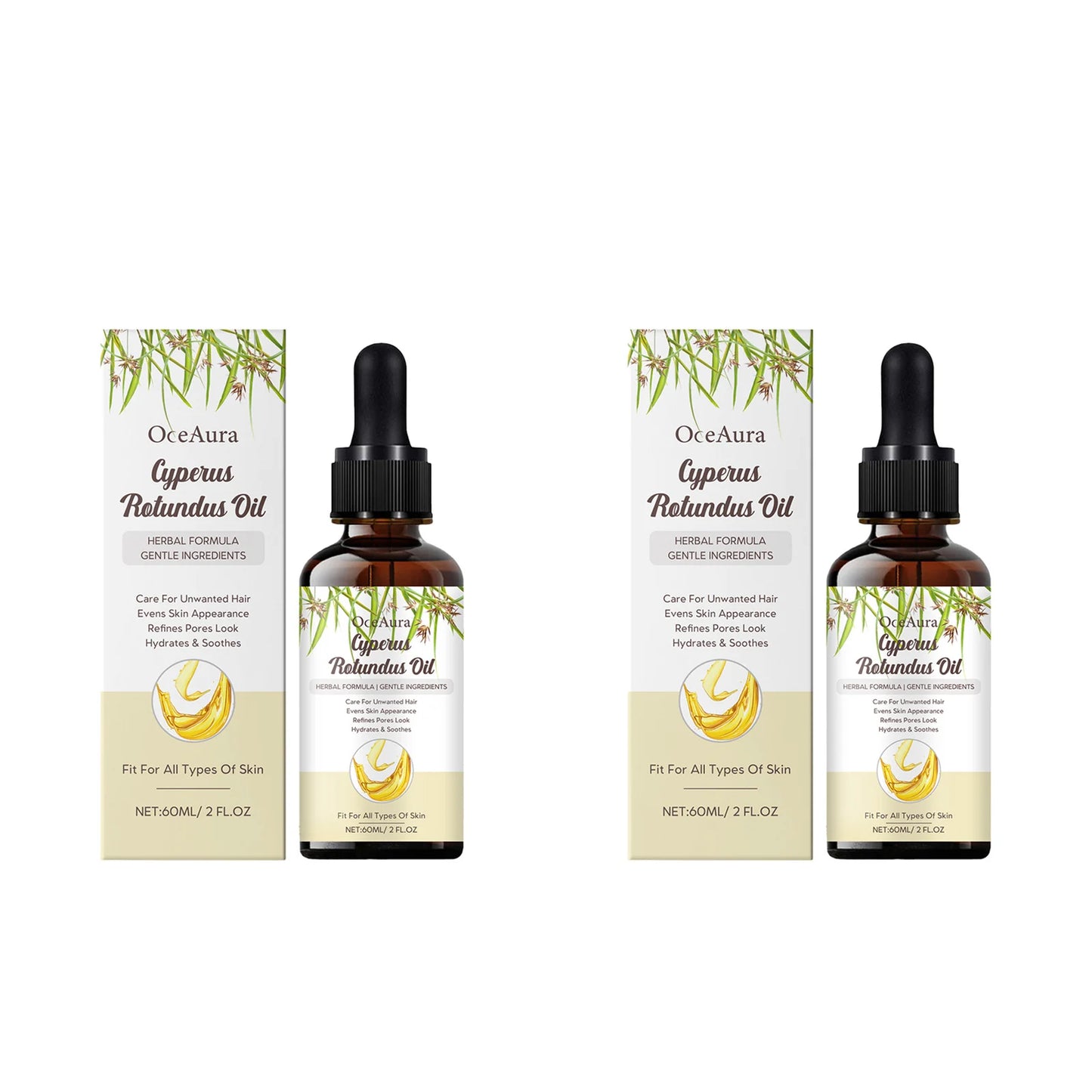 Natural Cyperus Rotundus Oil 60ml for Hair Removal Moisturizing Soothing Skin Reducing Body Hair Growth Painless After Shave Oil